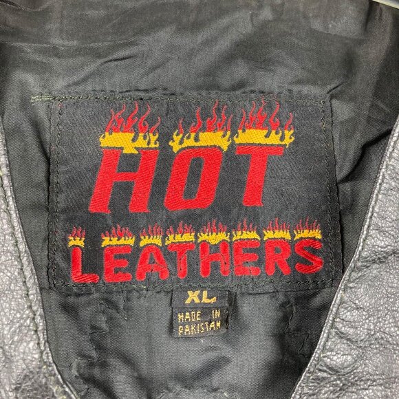 Hot Leathers Vest XL Black Snap Front Indian Headdress Applique Sleeveless - Picture 5 of 9